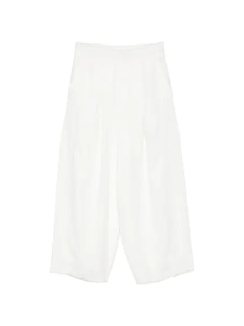 Osklen pleated frayed-hem linen trousers