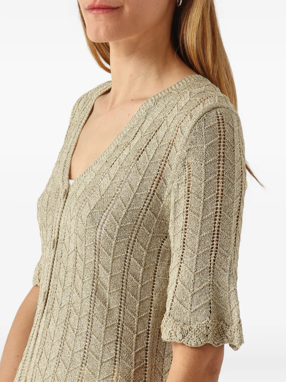 TWINSET Gebreide trui met chevron patroon Goud