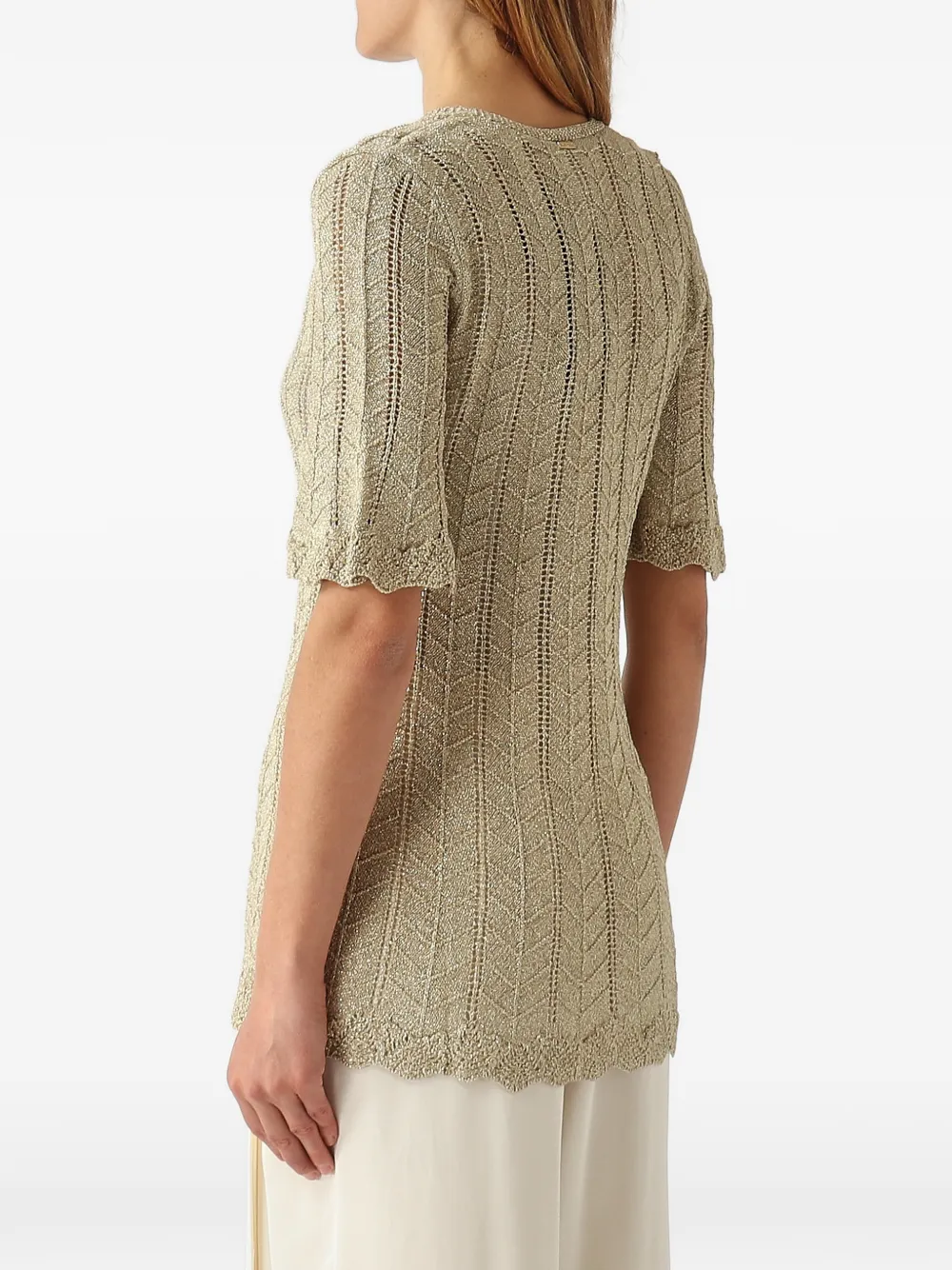 TWINSET Gebreide trui met chevron patroon Goud