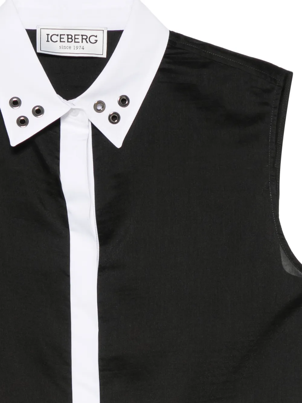 Iceberg Mouwloze blouse verfraaid met ringlets Zwart