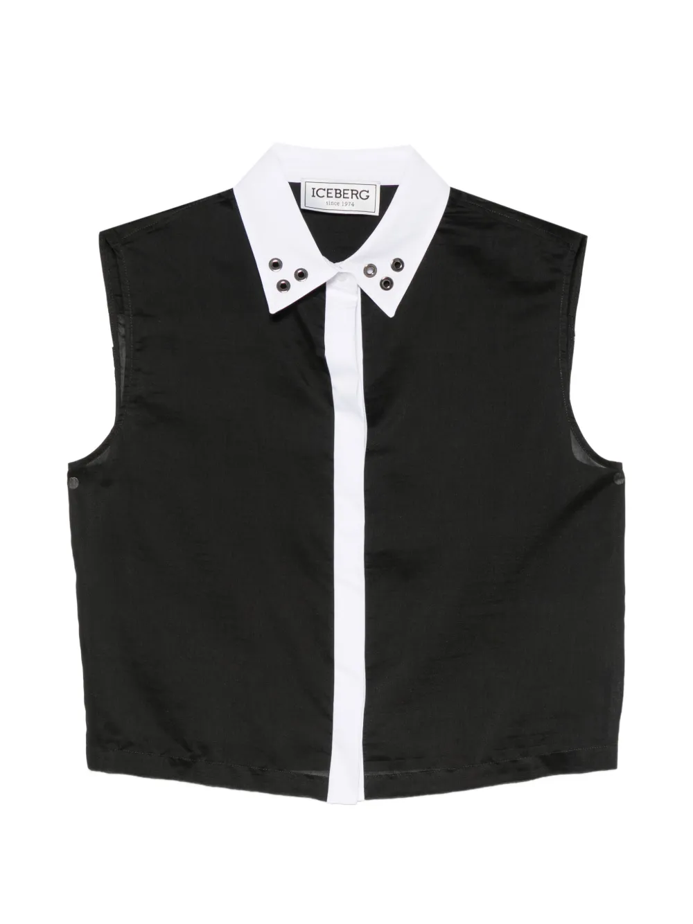 Iceberg eyelet-embellished sleeveless blouse - Nero