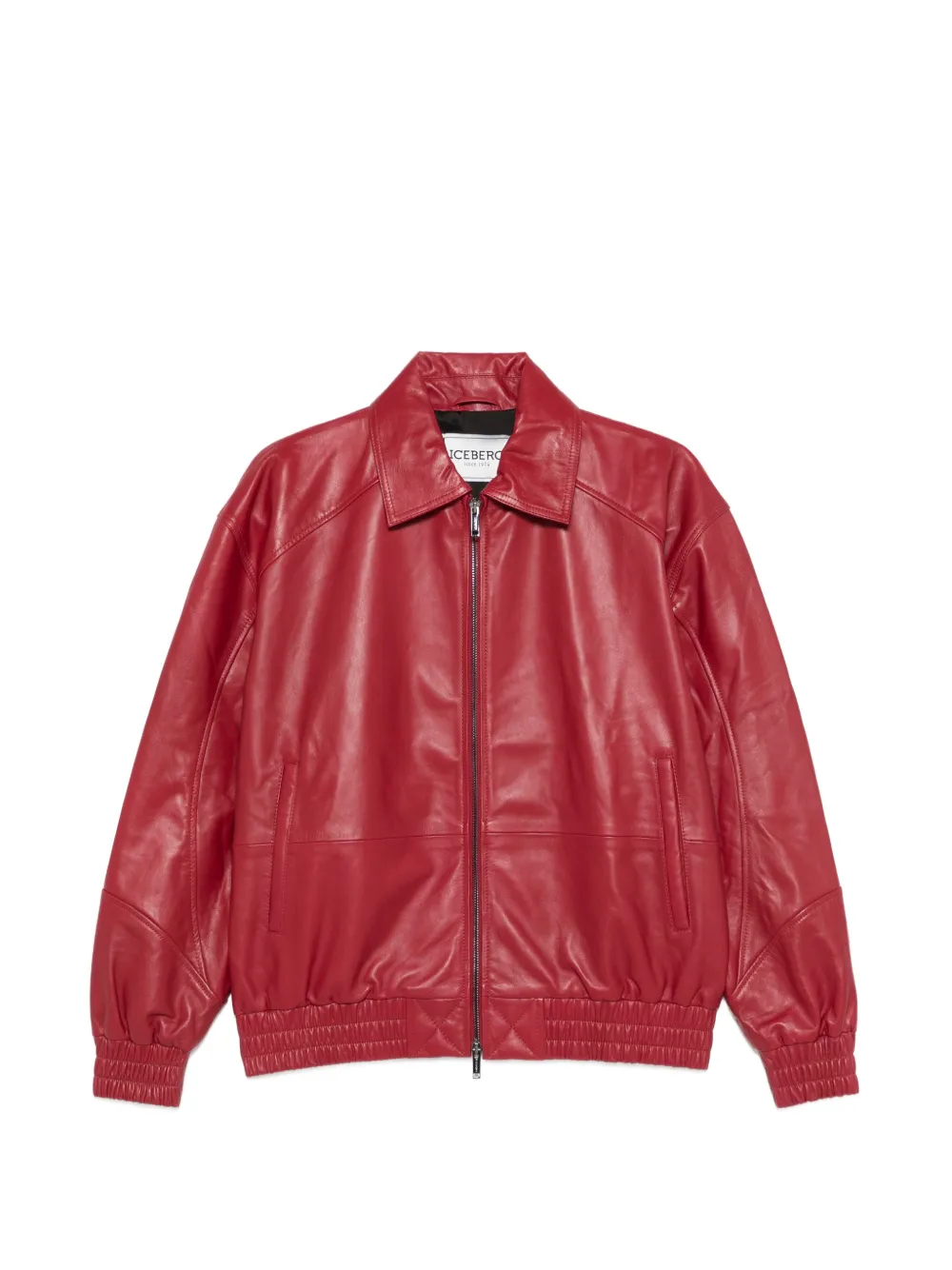 Iceberg zip-up leather jacket - Rosso