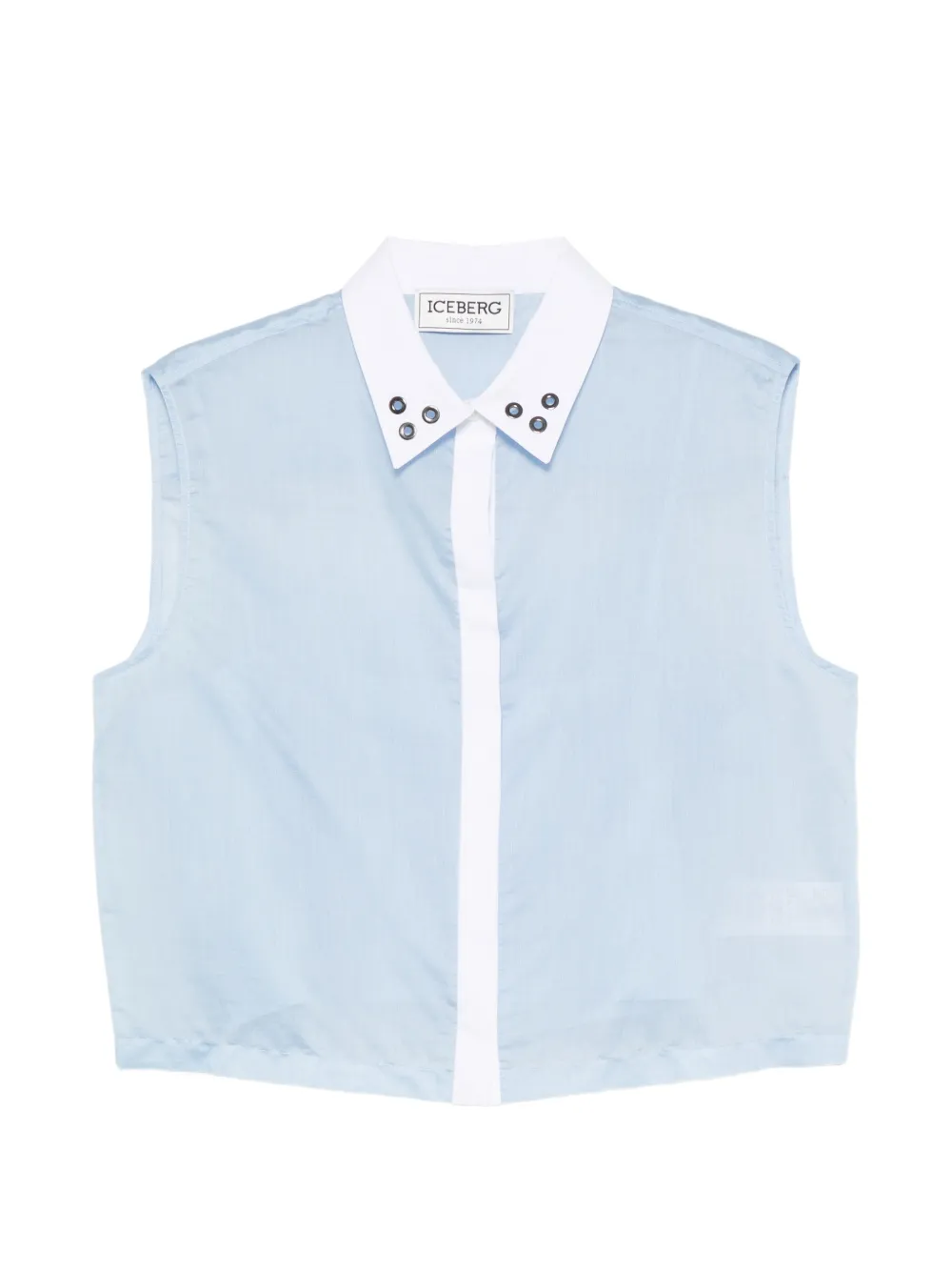 Iceberg eyelet-embellished sleeveless blouse - Blu