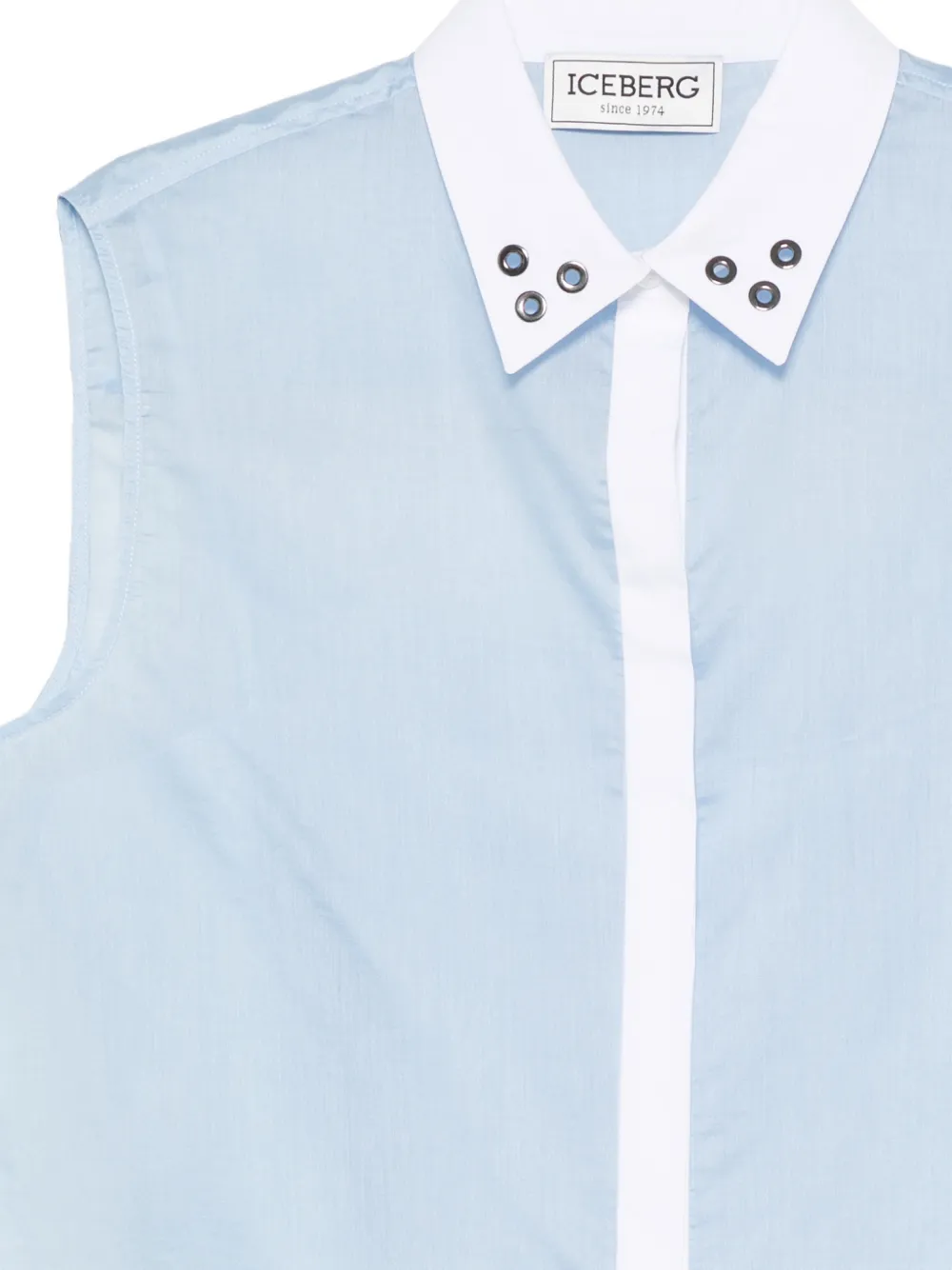 Iceberg Mouwloze blouse verfraaid met ringlets Blauw