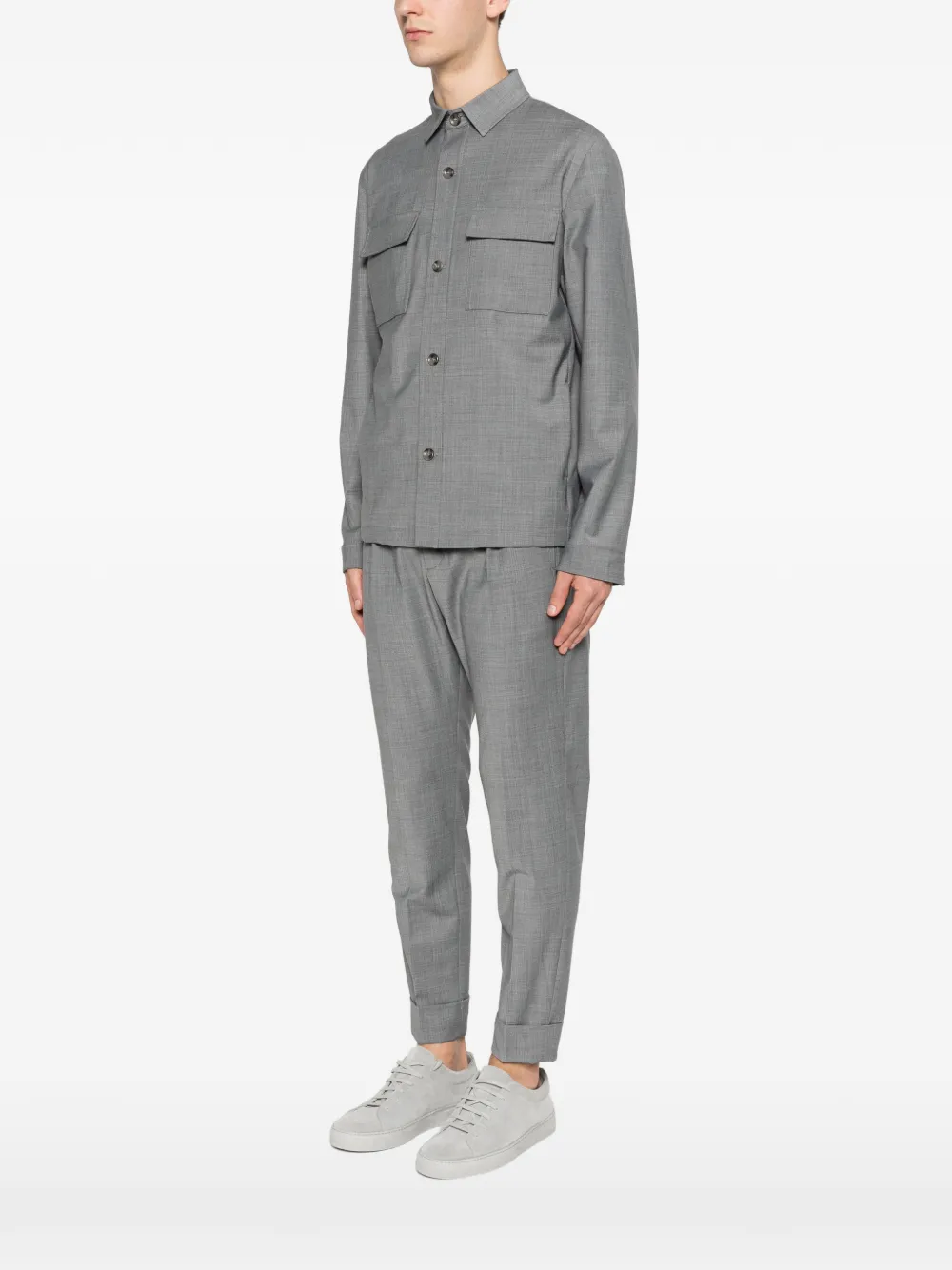  Hosio Flap-pocket Jacket - Grey 