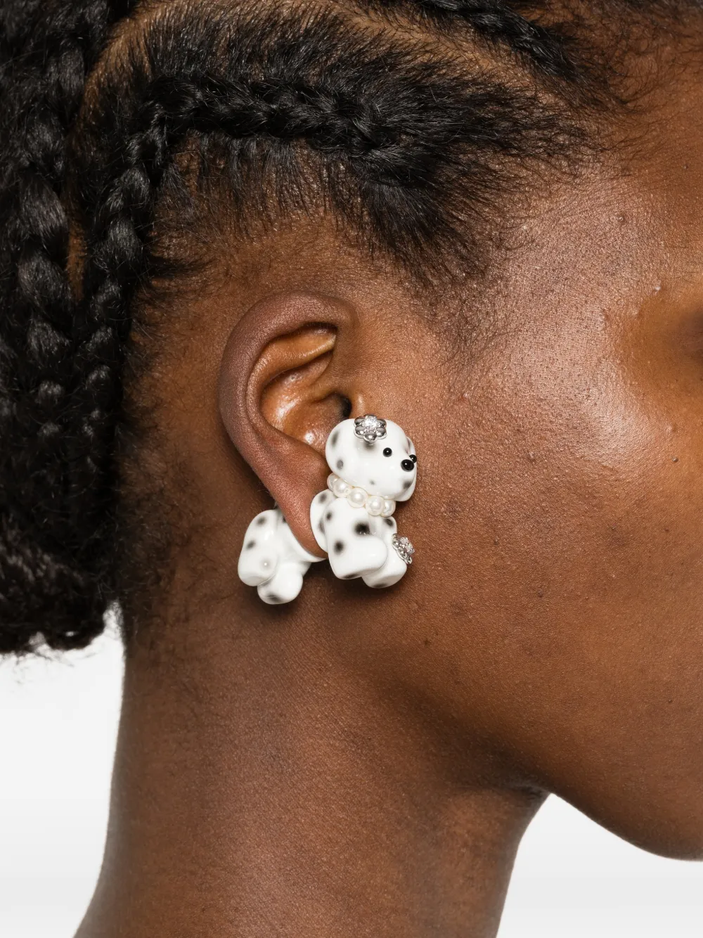  Yvmin Paradise Dog-design Earrings - Silver 