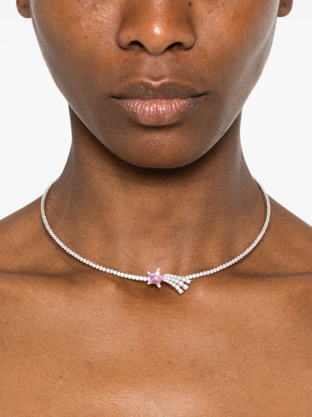  Yvmin Meteor Crystal Necklace - Silver 