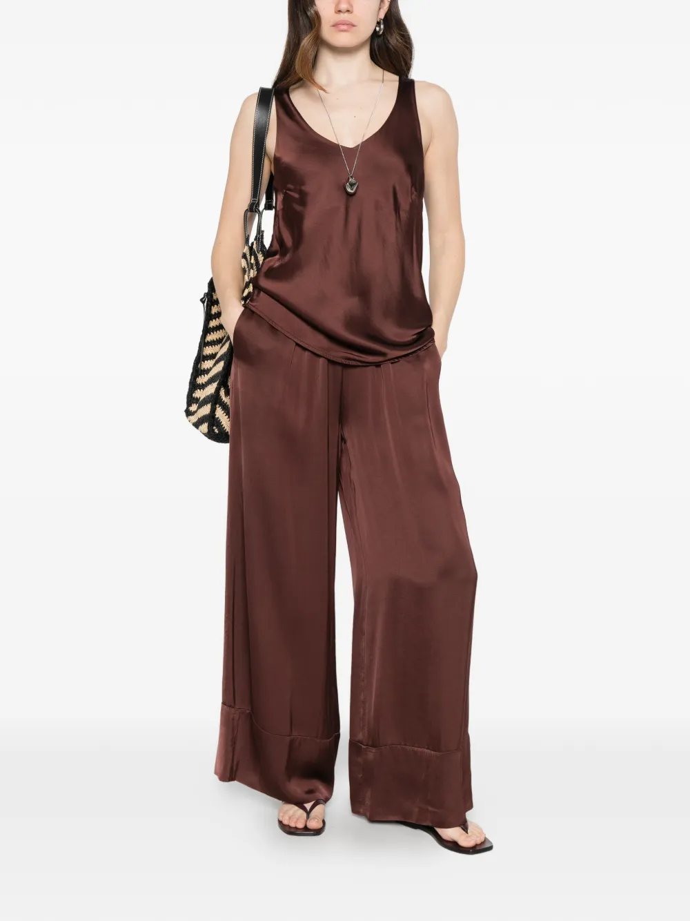  Dixie Top Con Scollo A V - Marrone 