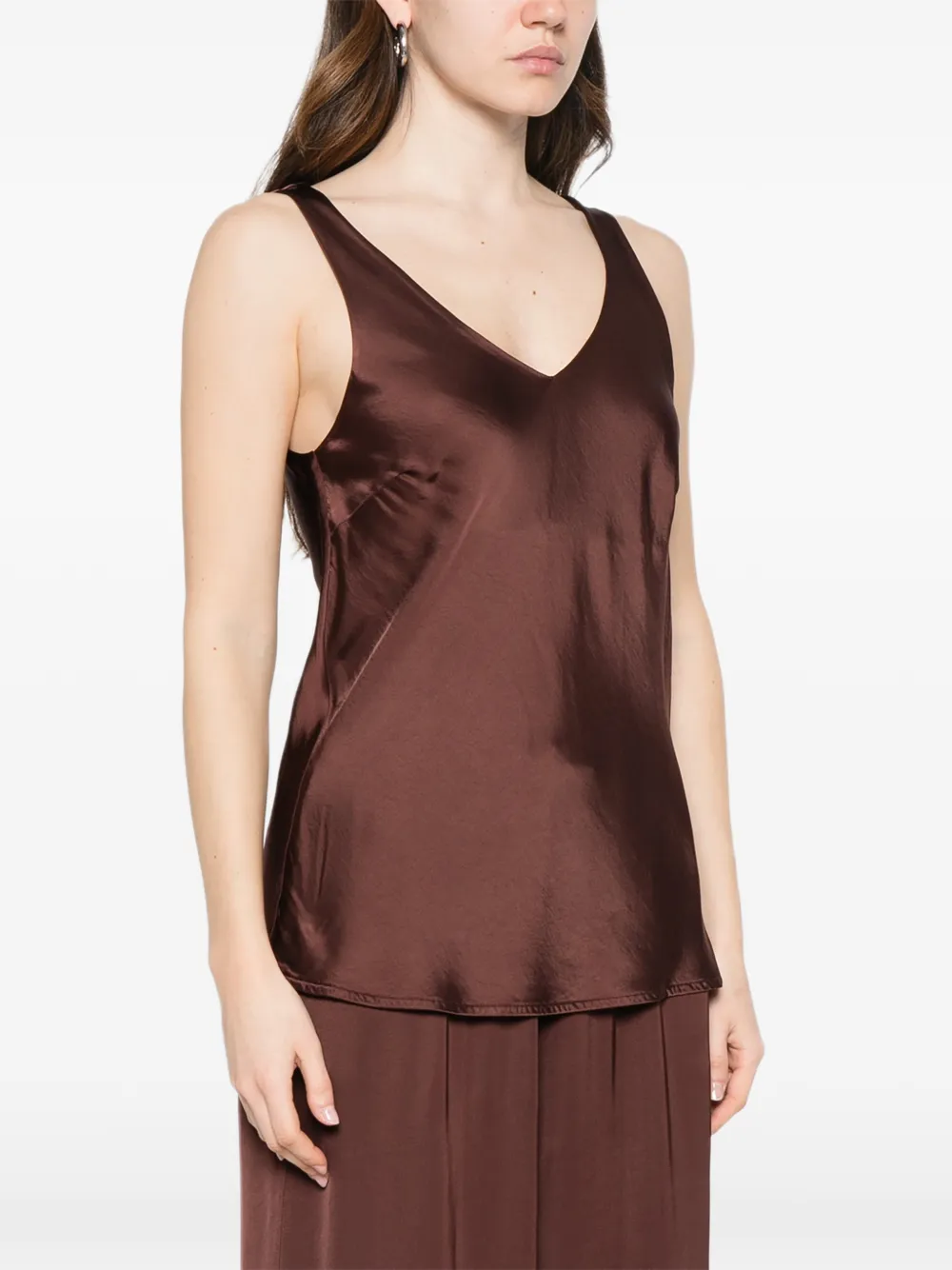  Dixie Top Con Scollo A V - Marrone 