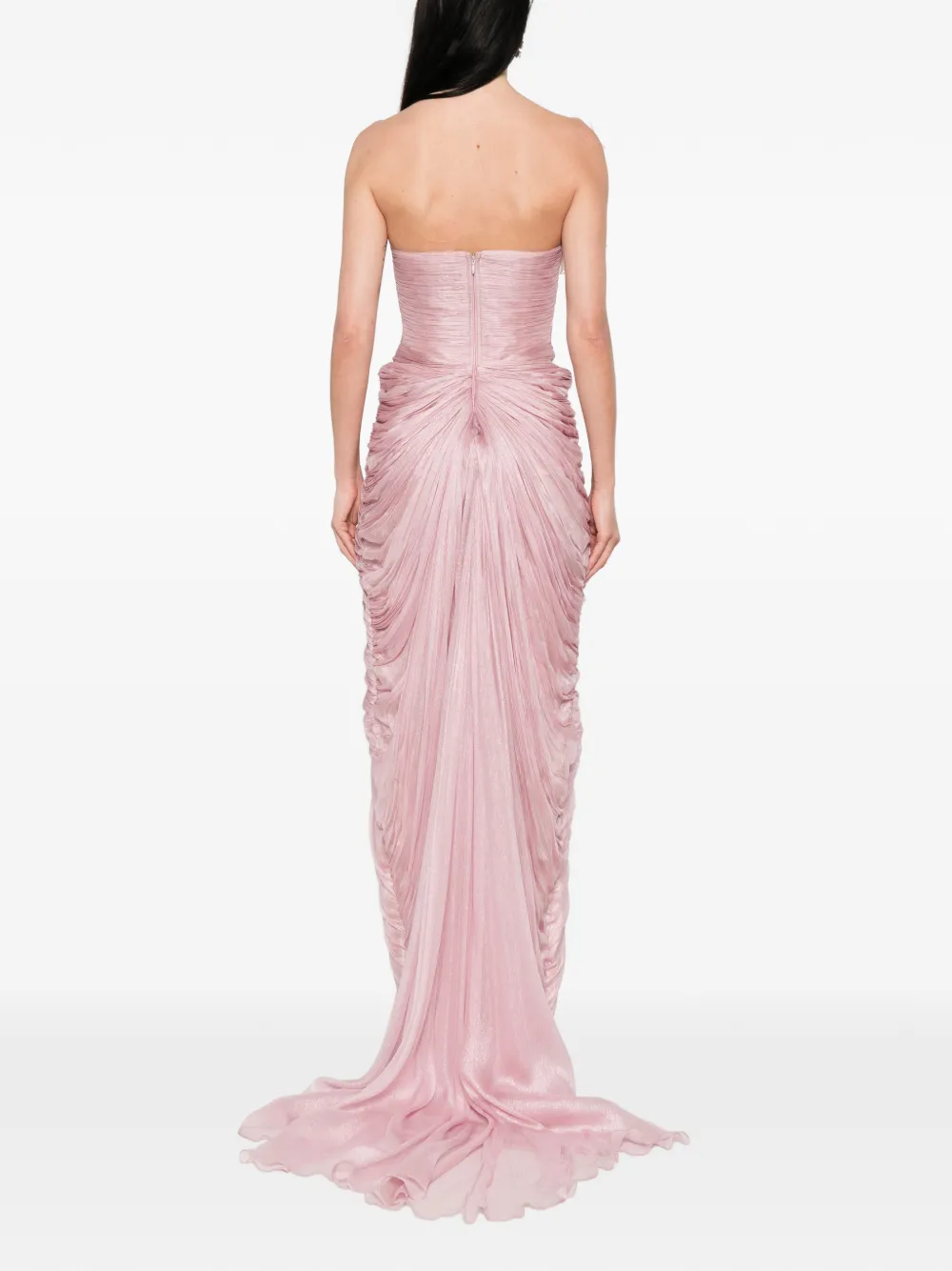 Iris Serban Suriel maxi-jurk met ruches Roze