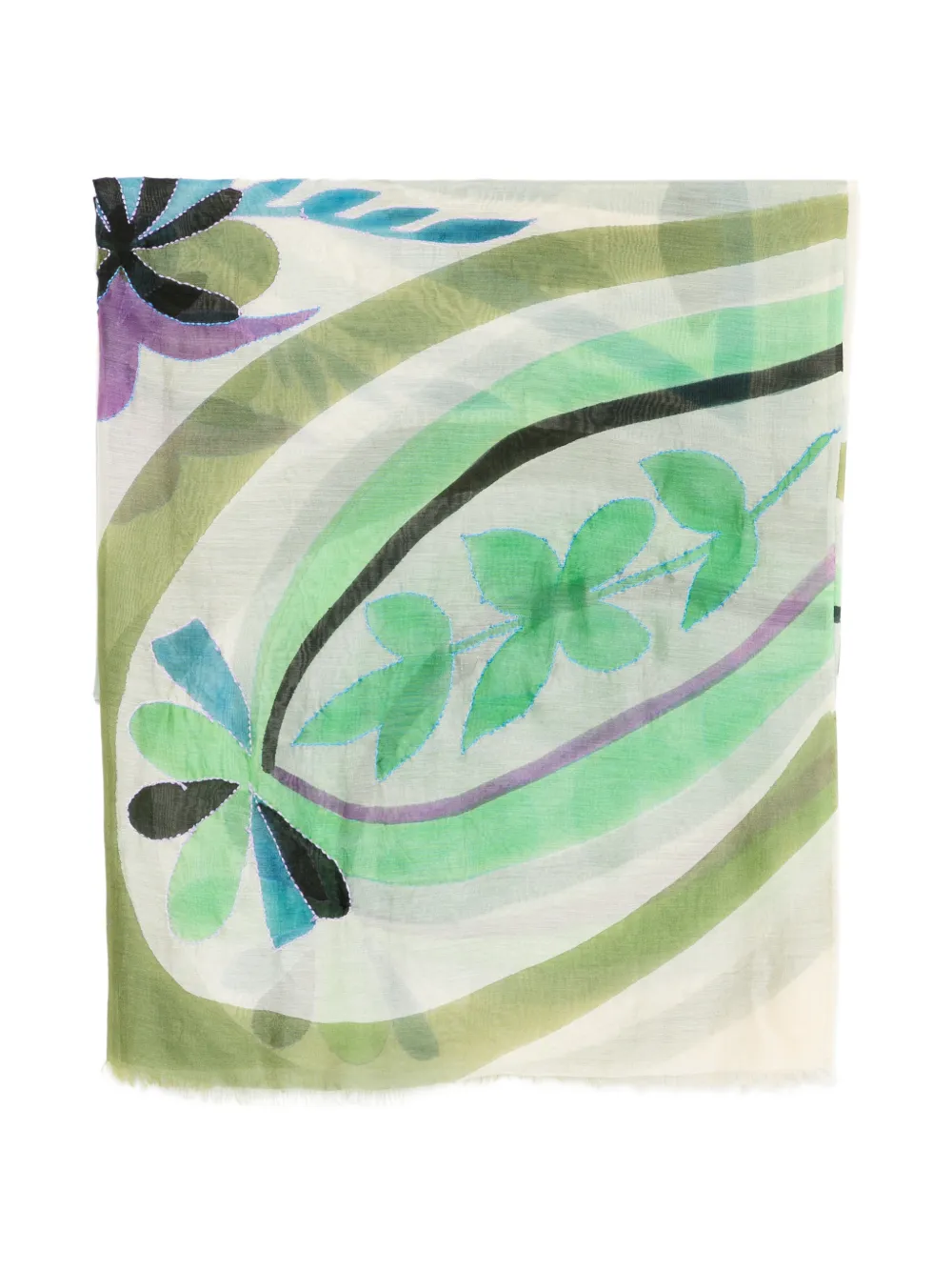 SGOMBERO CANTINE floral printed scarf - Verde
