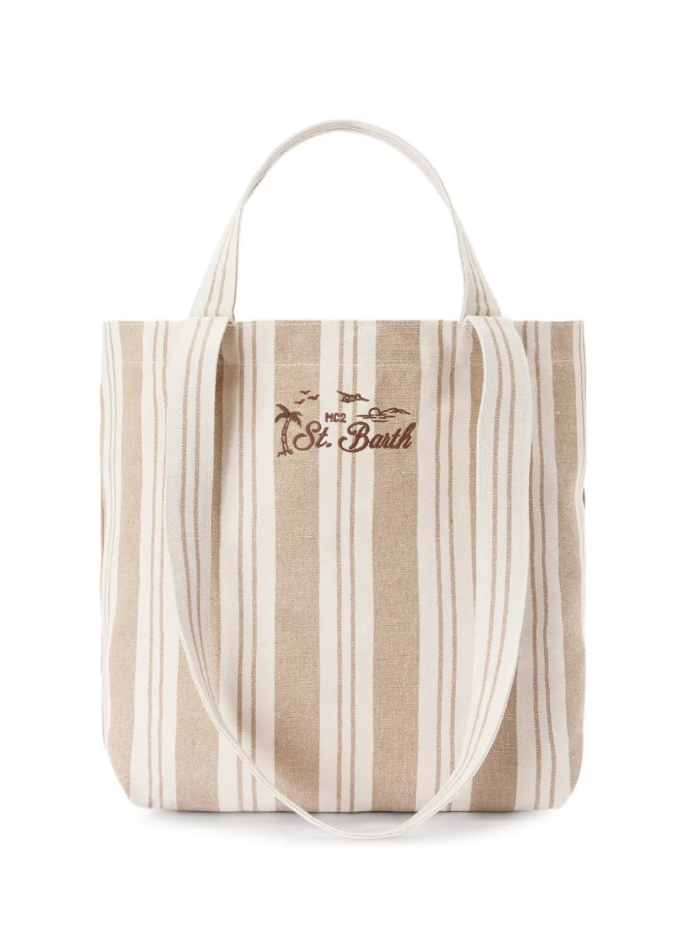 MC2 Saint Barth Essential Beach striped cotton tote bag