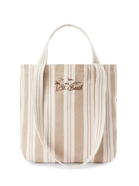 MC2 Saint Barth Essential Beach striped cotton tote bag