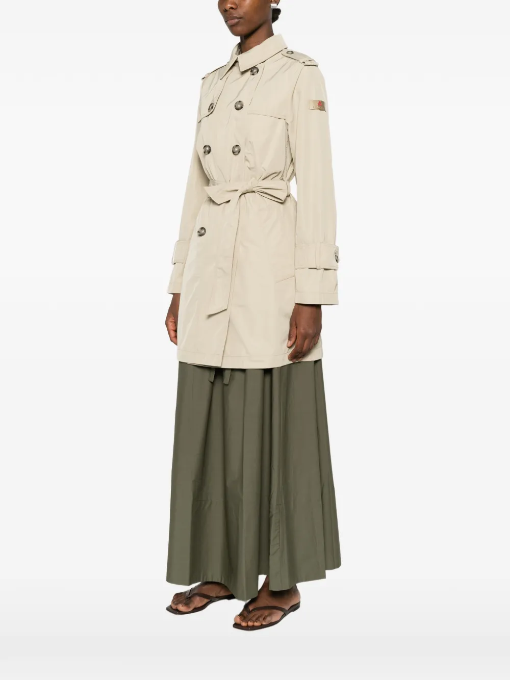  Peuterey Knude Button Belted Coat - Neutrals 