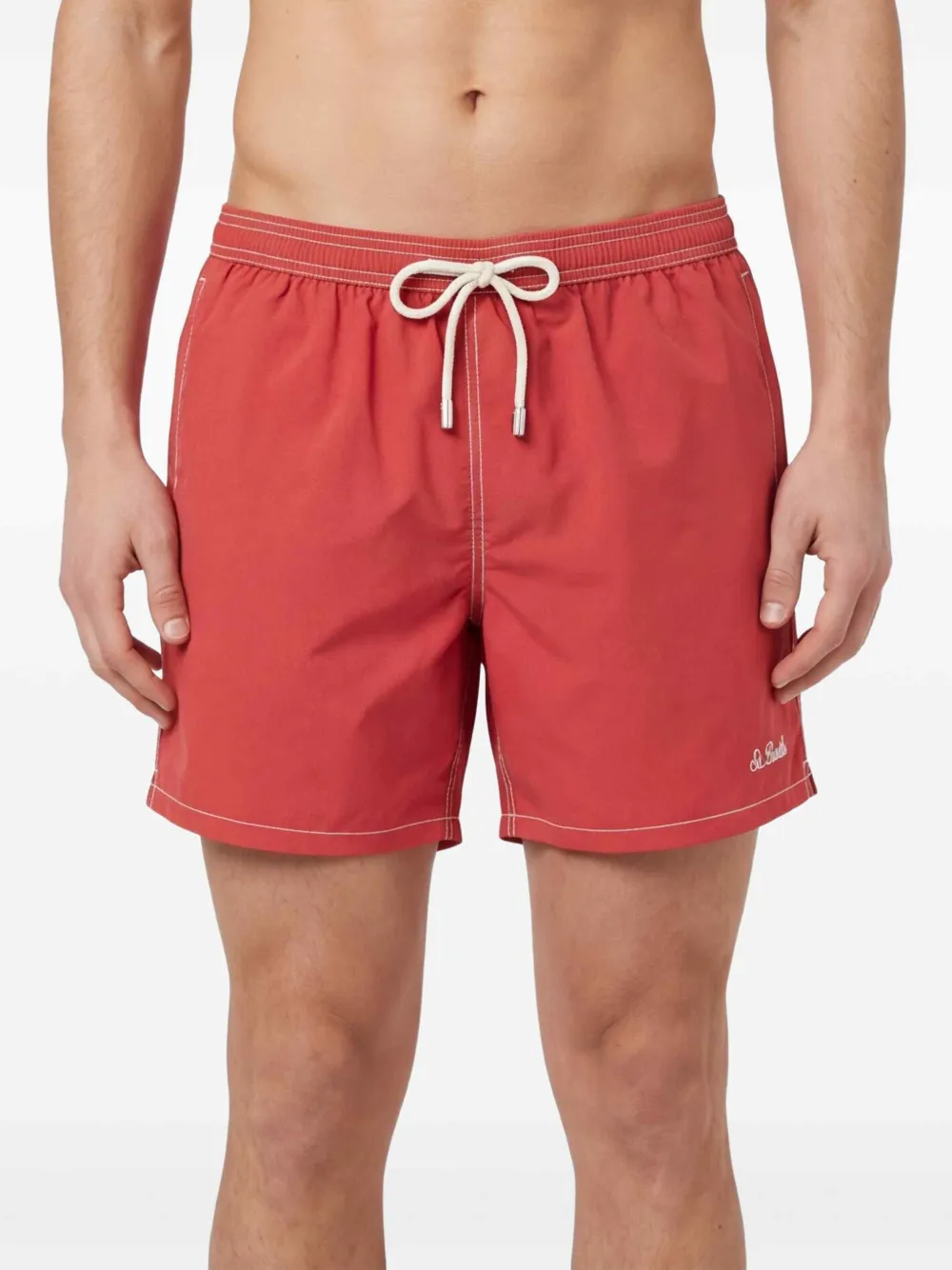 MC2 Saint Barth Patmos zwembroek met contrasterend stiksel Rood