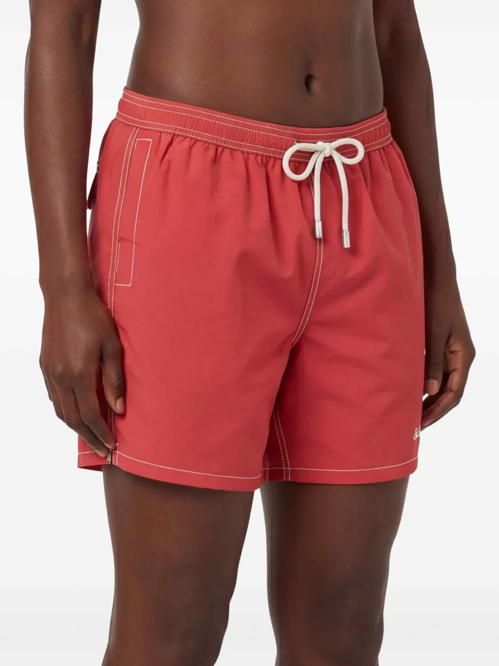 MC2 Saint Barth Patmos zwembroek met contrasterend stiksel Rood