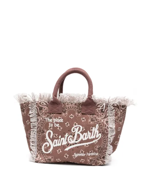 MC2 Saint Barth Colette bandana-print frayed tote bag