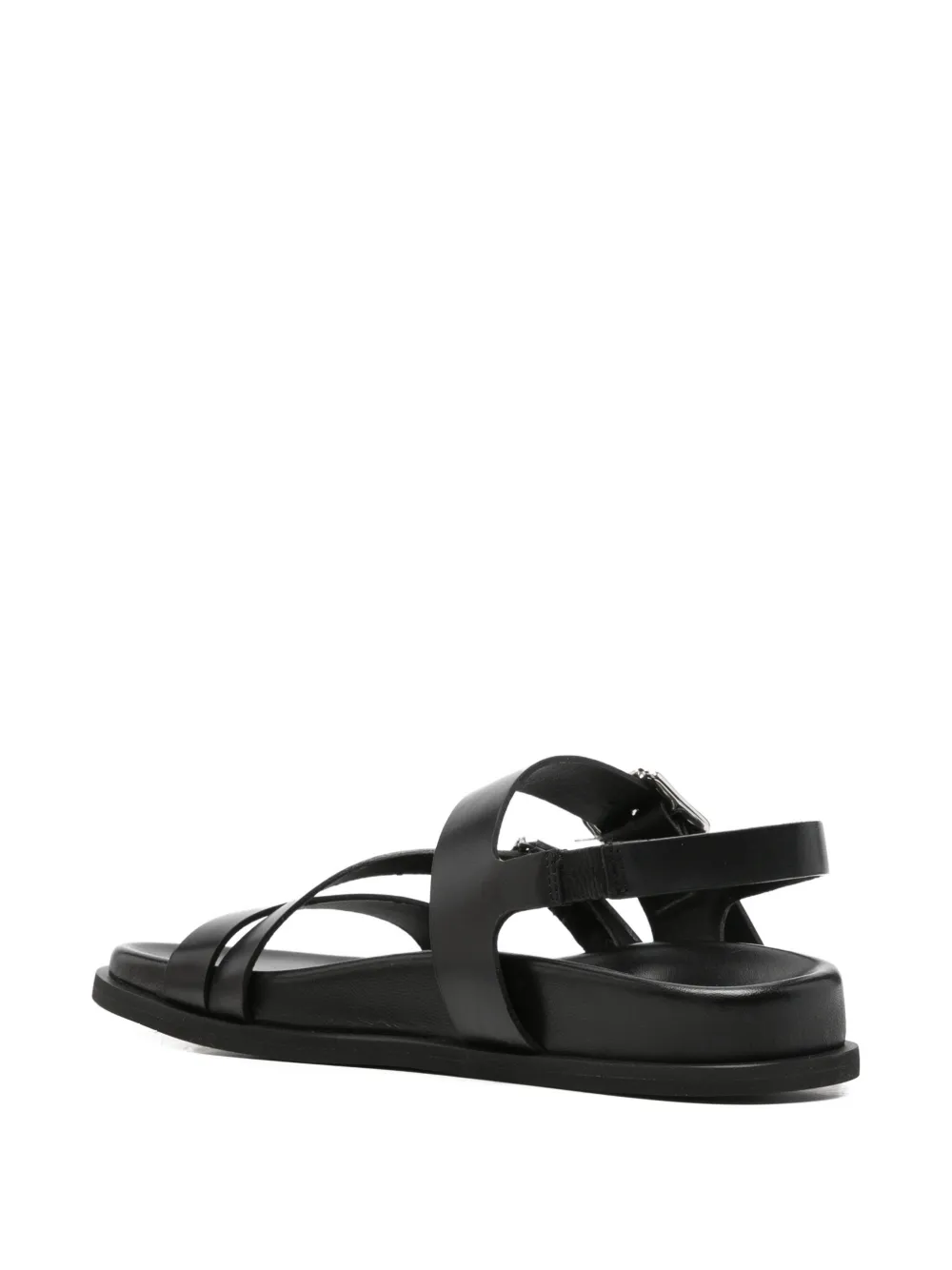 GUGLIELMO ROTTA buckle-strap leather sandals Zwart