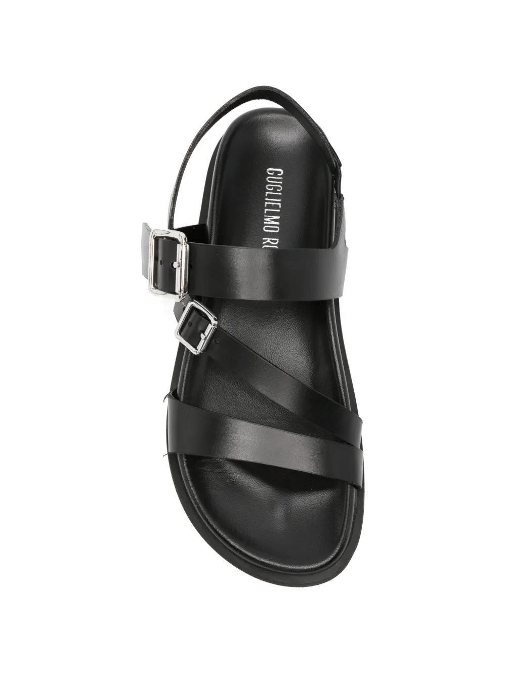 GUGLIELMO ROTTA buckle-strap leather sandals Zwart