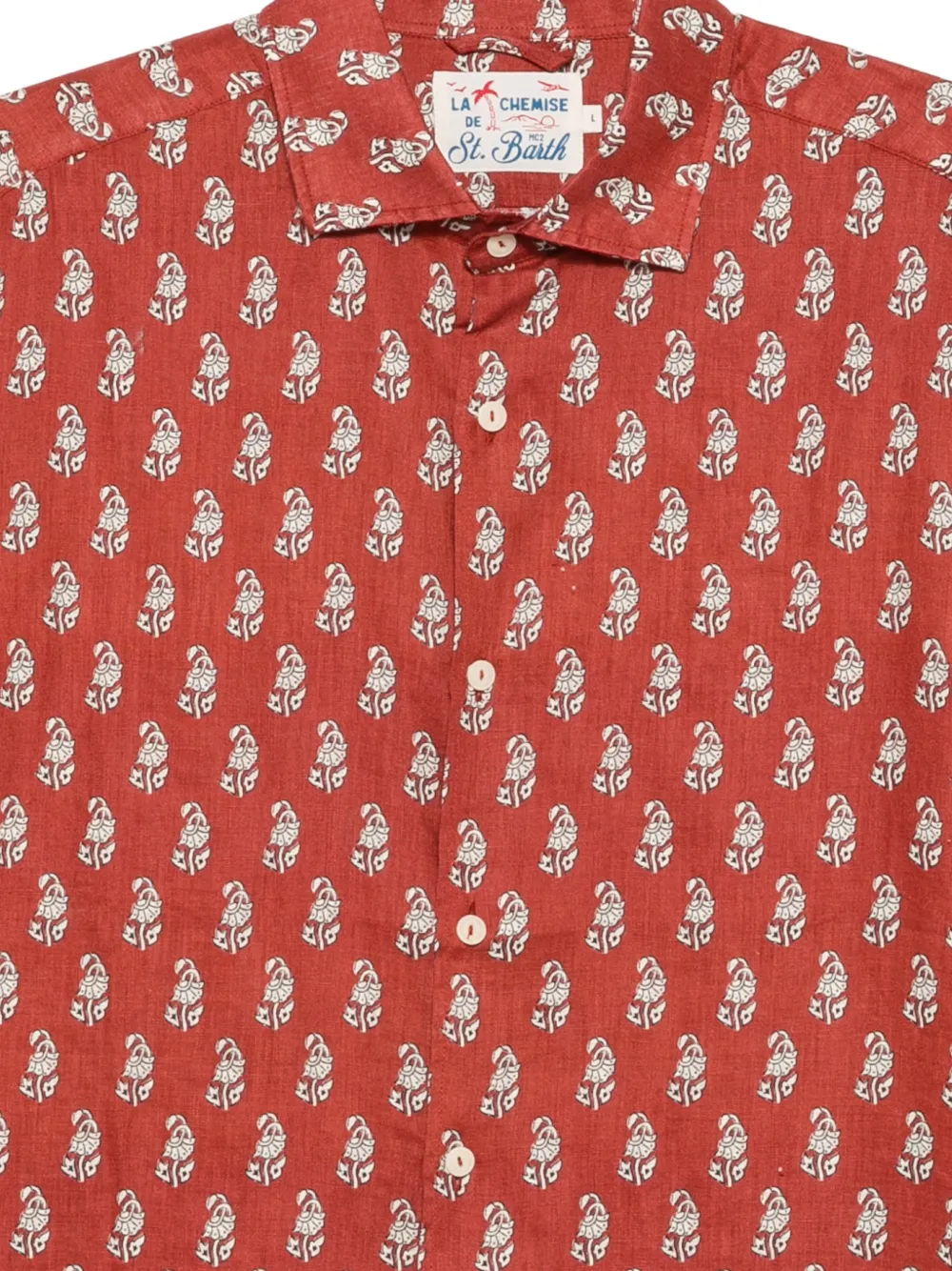 MC2 Saint Barth Pamplona linnen overhemd met bloemenprint Rood