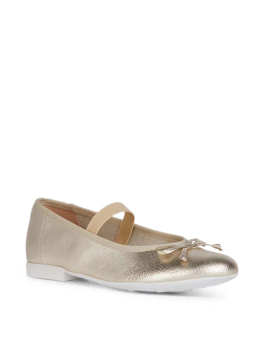 Geox Kids Plie bow-detail metallic ballet flats Goud