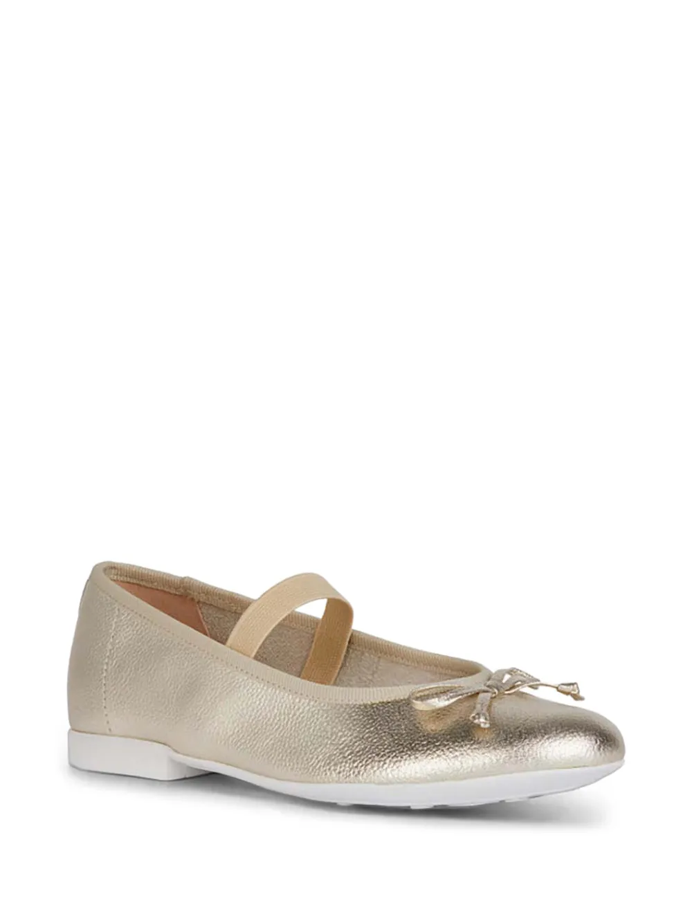Geox Kids Plie bow-detail metallic ballet flats Goud