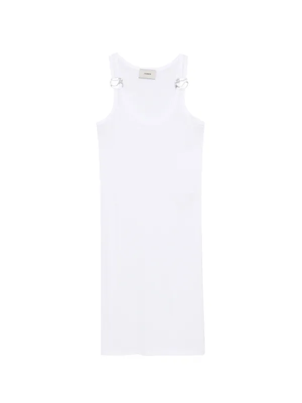 Coperni Logo Sleeveless Mini Dress in White