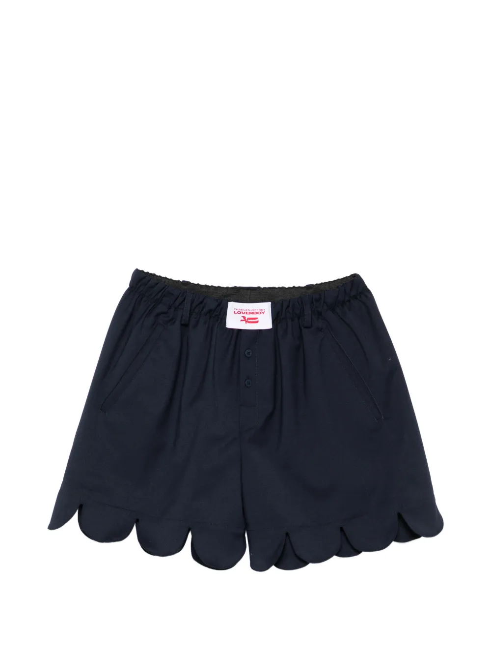 Charles Jeffrey Loverboy scalloped shorts - Blue