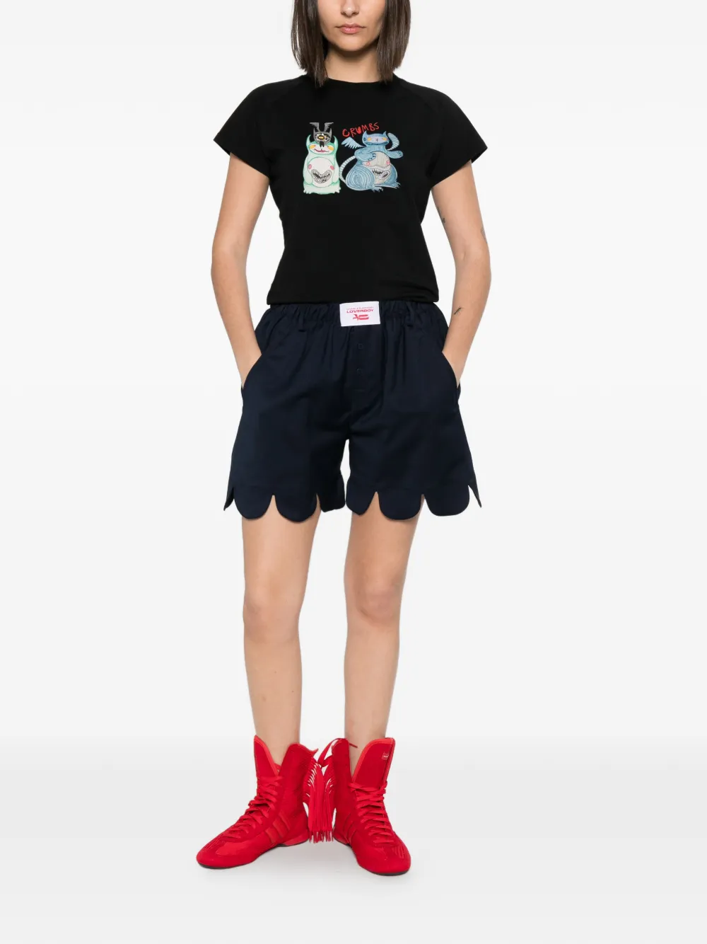 CHARLES JEFFREY LOVERBOY SHORTS ショーツ Charles Jeffrey Loverboy Scalloped Boxer Shorts | Blue | FARFETCH