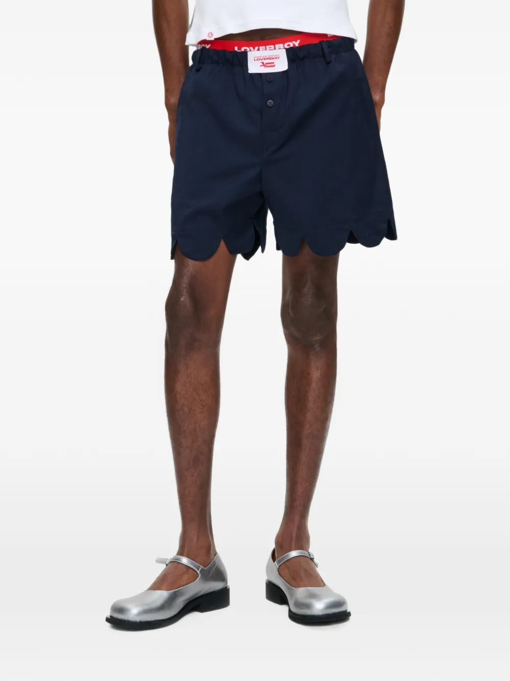 Charles Jeffrey Loverboy Scalloped Boxer Shorts | Blue | FARFETCH AU