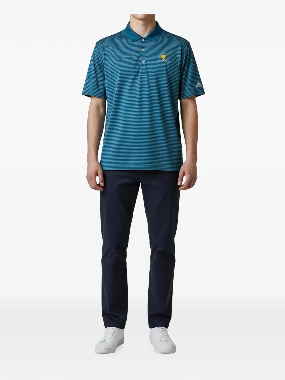 adidas 2 Color Merch President Cup Stripe polo shirt Blauw