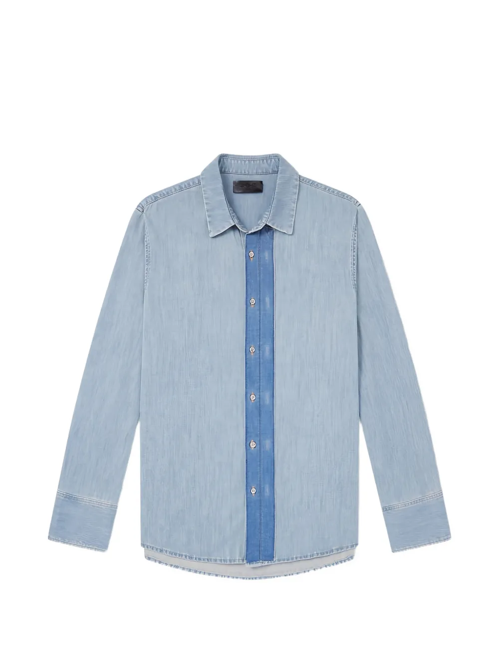 424 Hoorsenbuhs Two-tone Denim Shirt In Blue