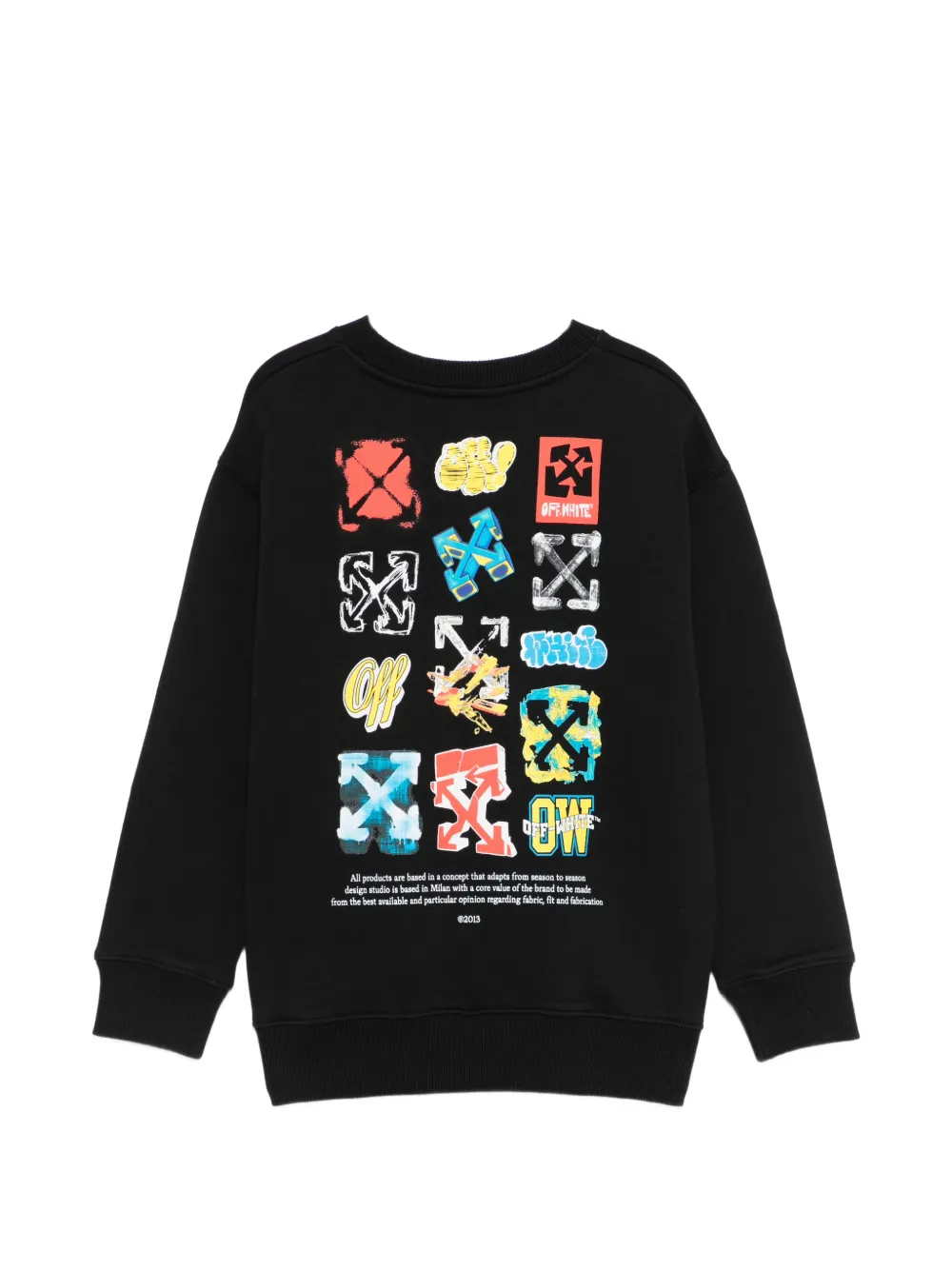  Off-white Kids Slogan-print Sweatshirt - Black 