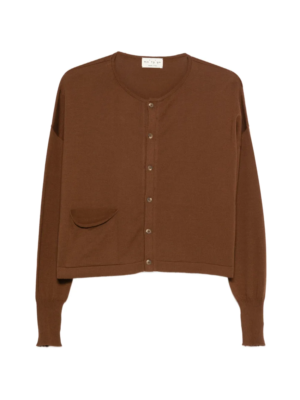 Ma'ry'ya Buttoned Cardigan In Brown
