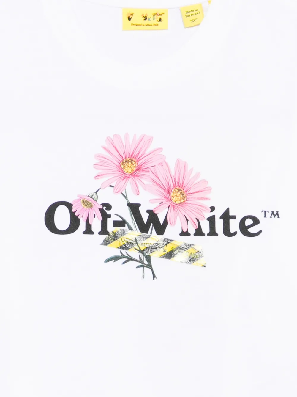 Off-White Kids T-shirt met bloemenprint Wit