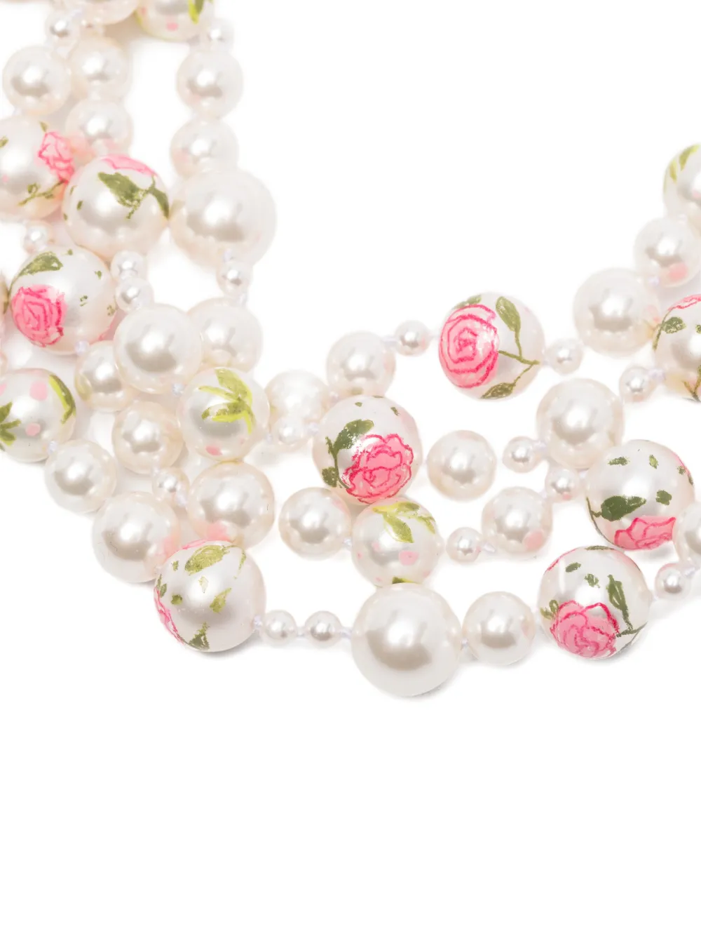  Yvmin Floral Bead Necklace - Neutrals 