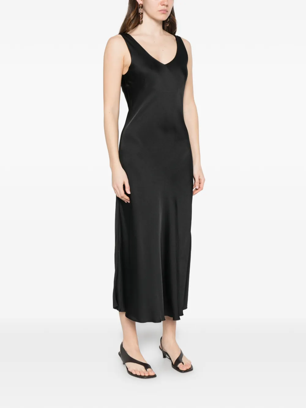 DIXIE Midi-jurk met V-hals Zwart