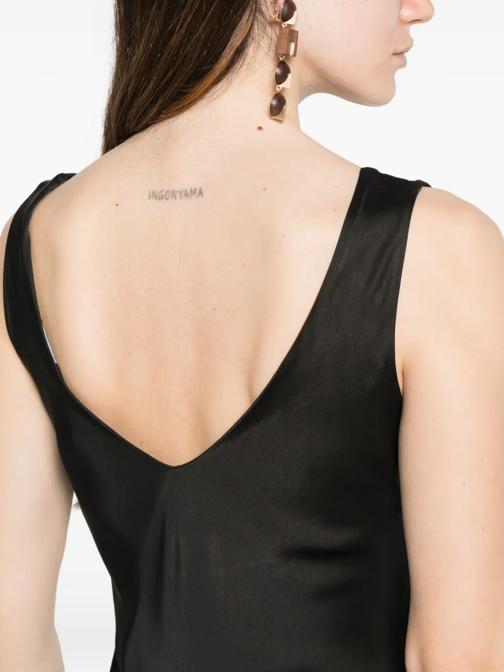 DIXIE Midi-jurk met V-hals Zwart