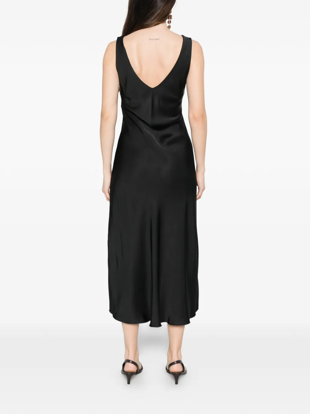 DIXIE Midi-jurk met V-hals Zwart
