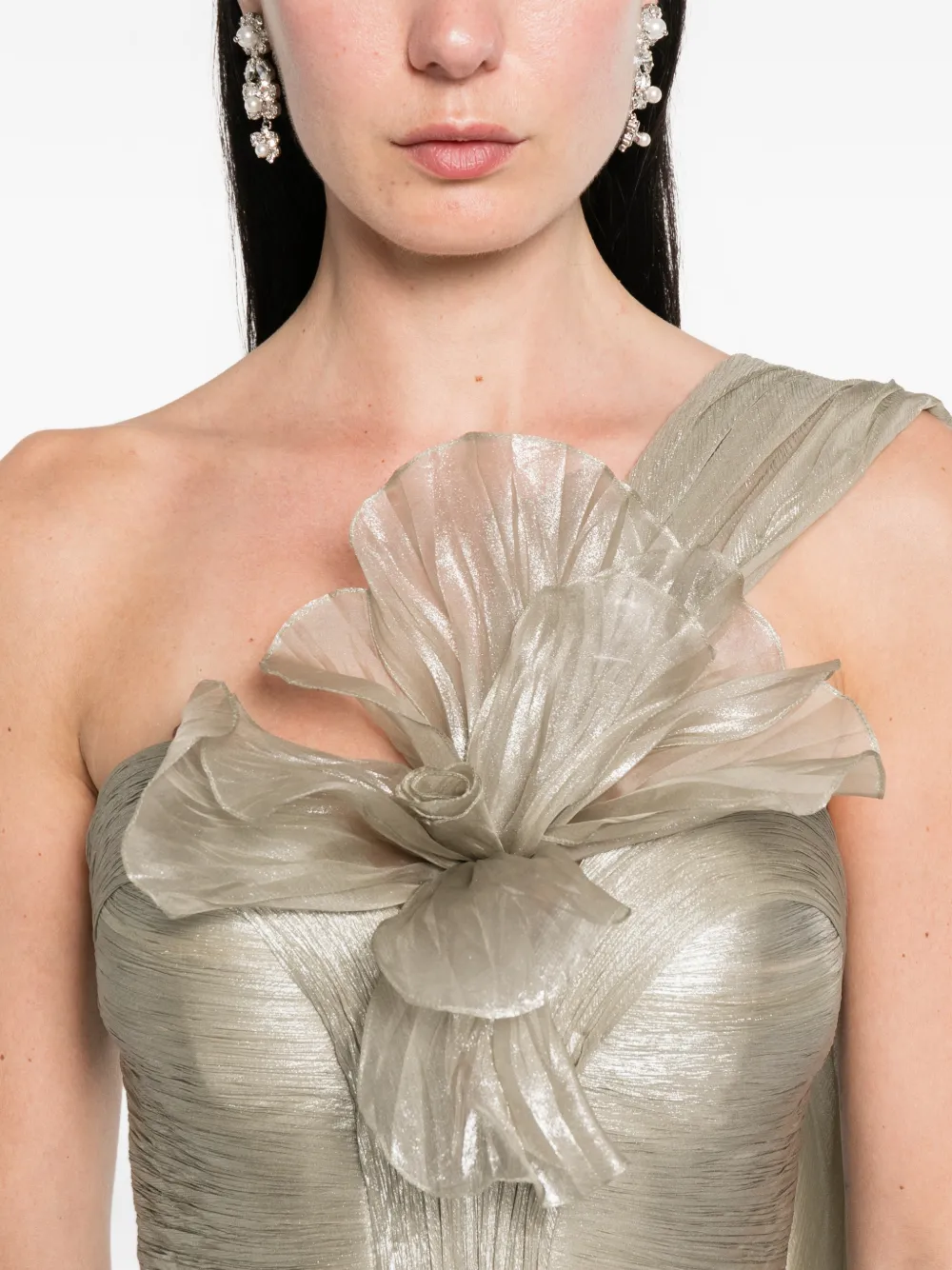 Iris Serban Aria asymmetrische maxi-jurk Grijs