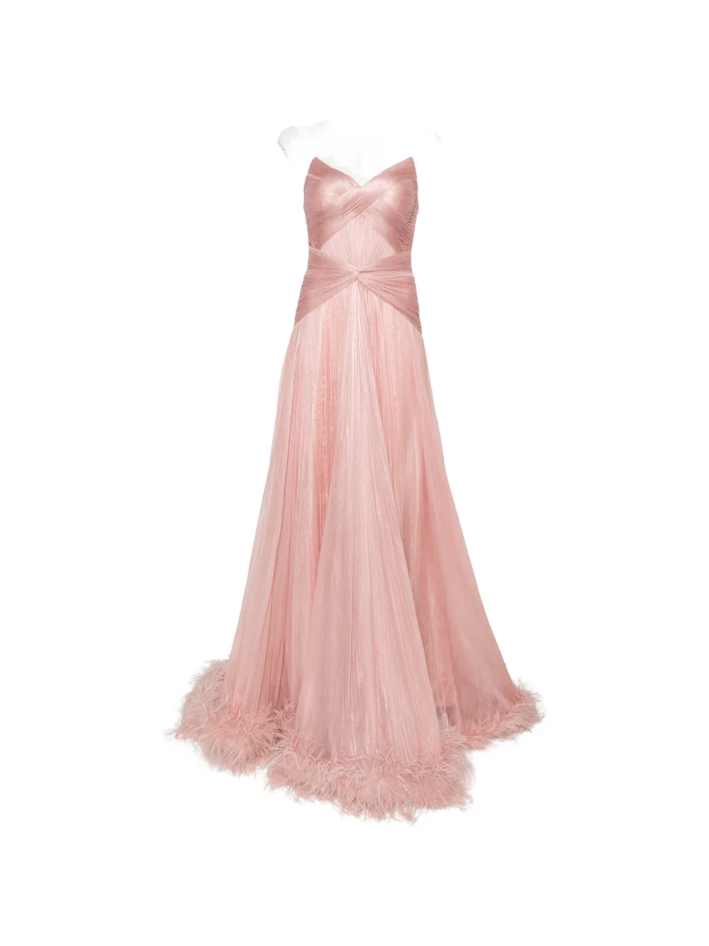 Iris Serban Mikael feather-trim maxi dress - Rosa