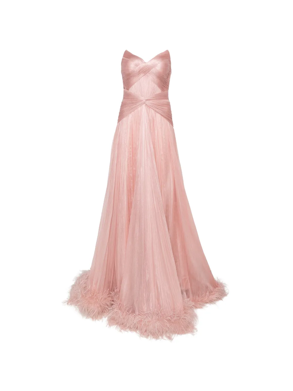Iris Serban Mikael feather-trim maxi dress - Rosa