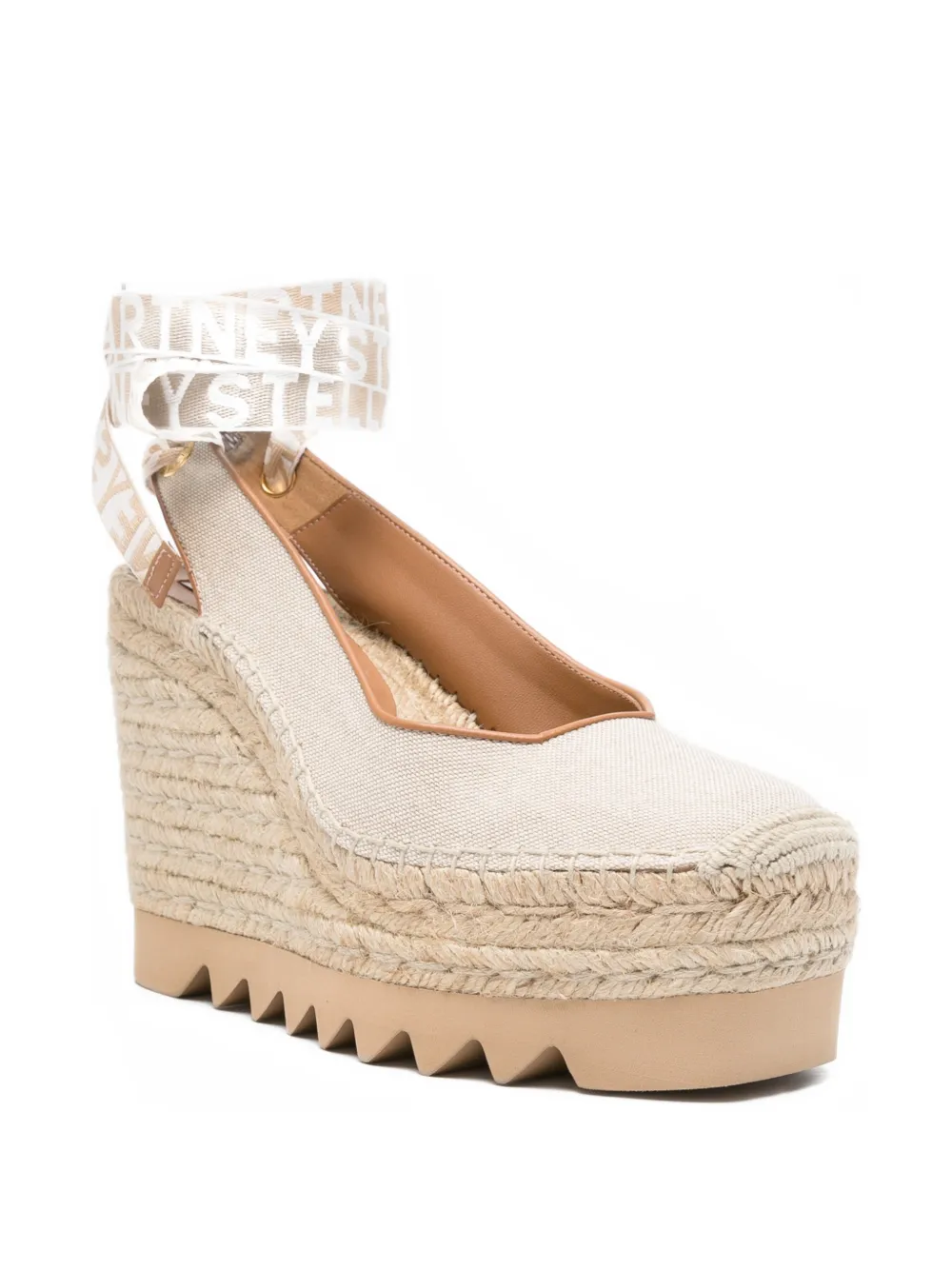 Stella McCartney Gaia slingback wedge espadrilles Beige