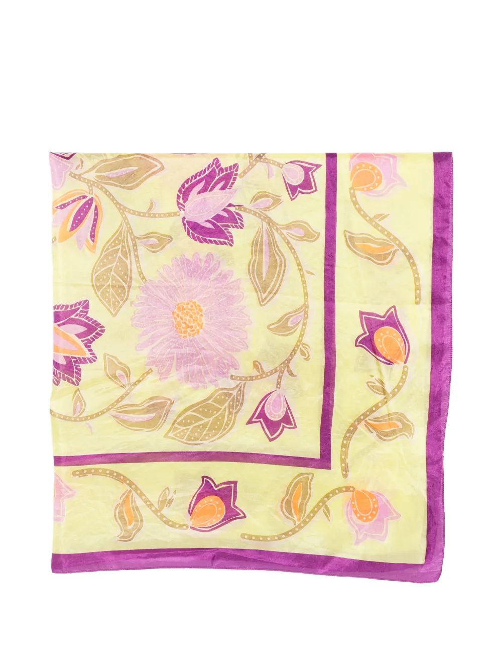 SGOMBERO CANTINE floral silk scarf - Giallo