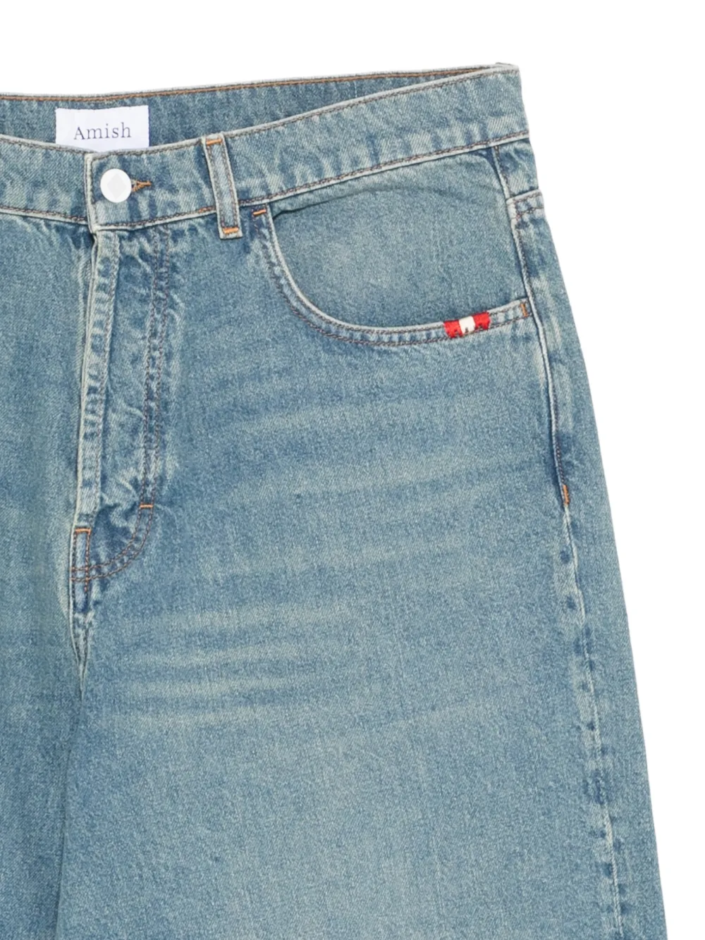 AMISH Huge cropped jeans Blauw