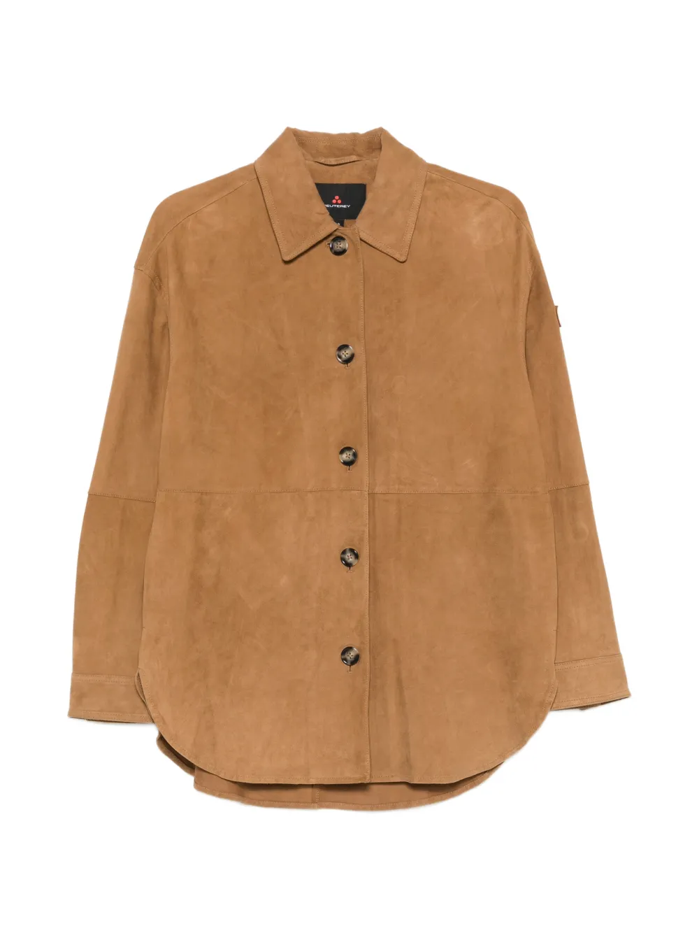Peuterey Lya leather overshirt - Marrone