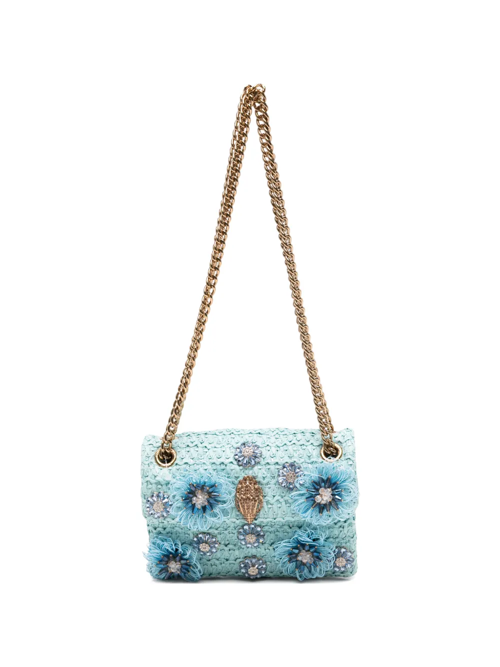Kurt Geiger Kensington floral-appliqué shoulder bag - Blu