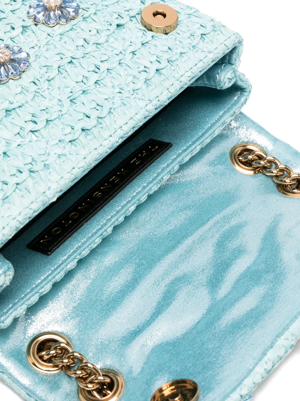 Kurt Geiger London Kensington schoudertas met bloemen-applicatie Blauw