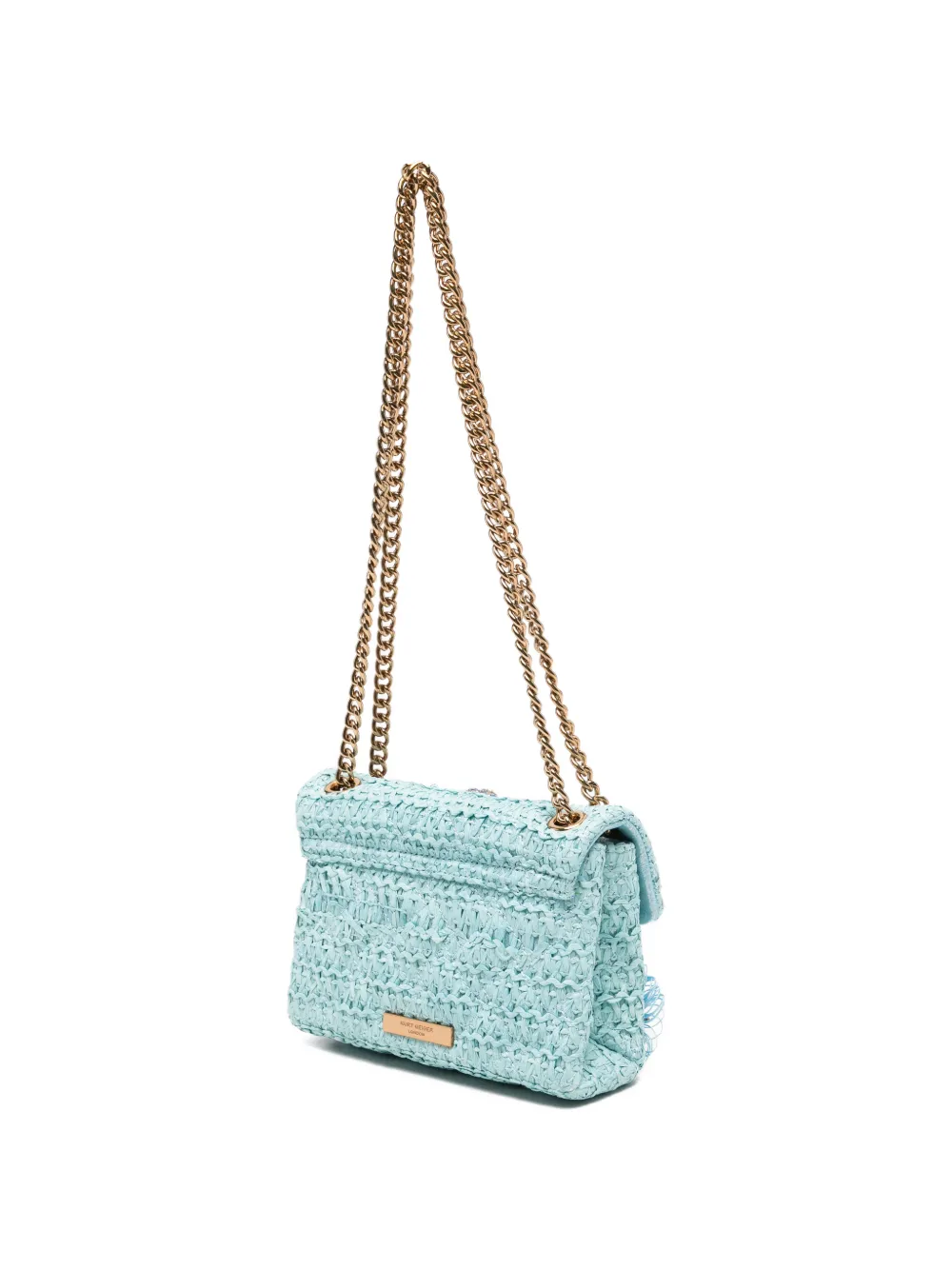 Kurt Geiger London Kensington schoudertas met bloemen-applicatie Blauw