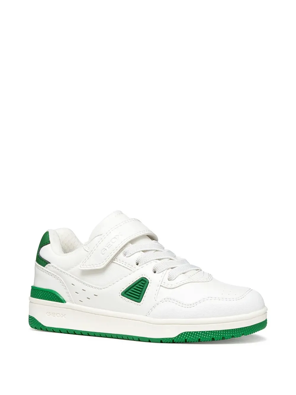 Geox Kids Wash Iba touch-strap lace-up sneakers - Bianco